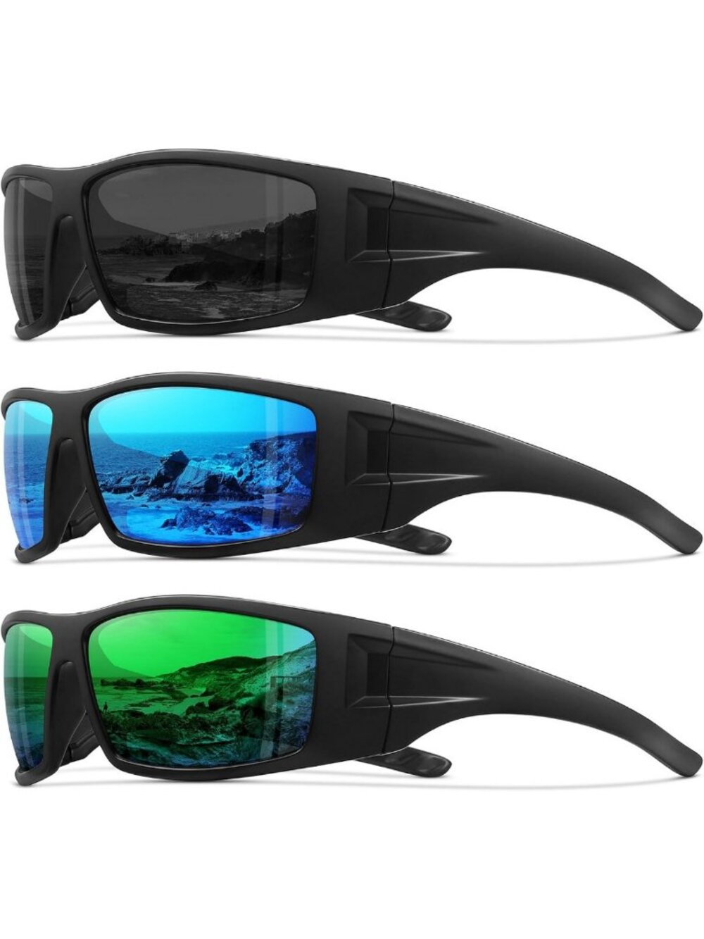 Polarized Sports Sunglasses for Outdoor Activities, Driving & Fishing Gear